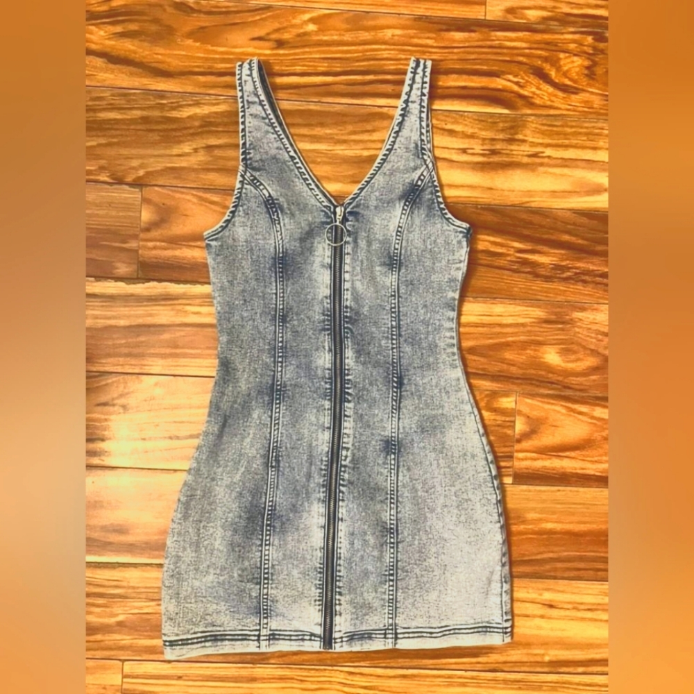 Denim mini dress